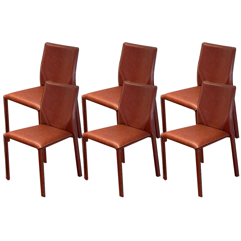 Home Dining Room Side Chair Faux Leather Armless Dining Chairs