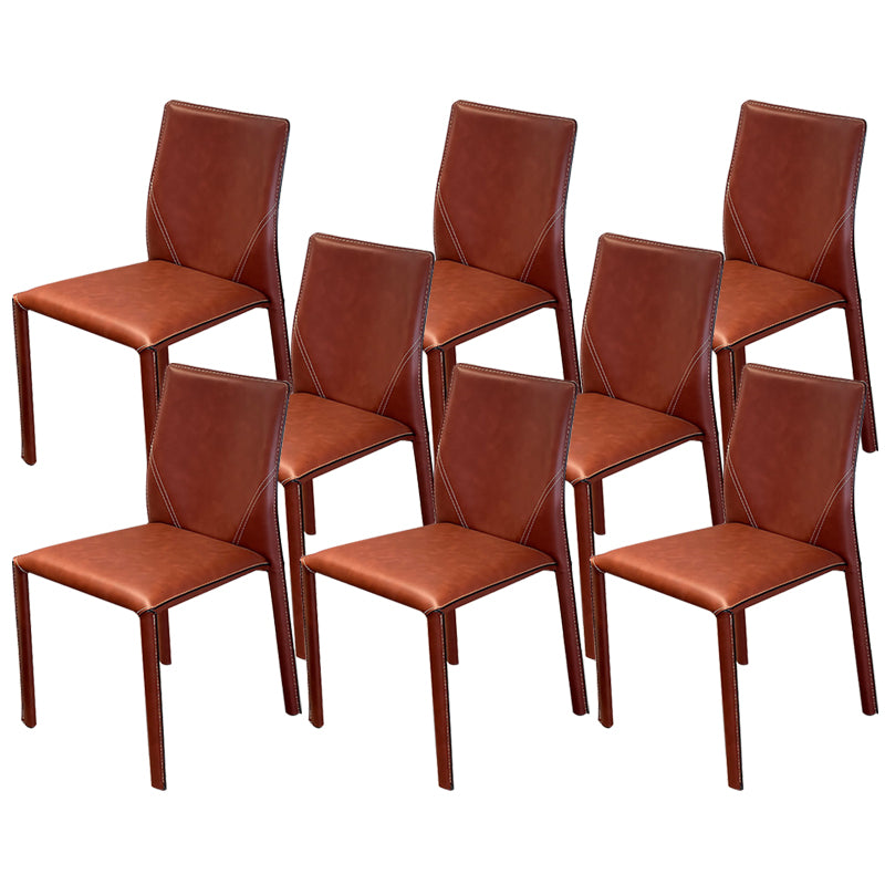 Home Dining Room Side Chair Faux Leather Armless Dining Chairs