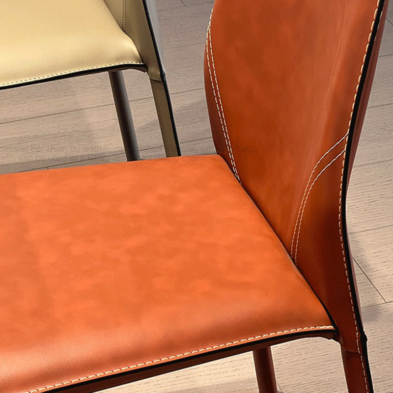 Home Dining Room Side Chair Faux Leather Armless Dining Chairs