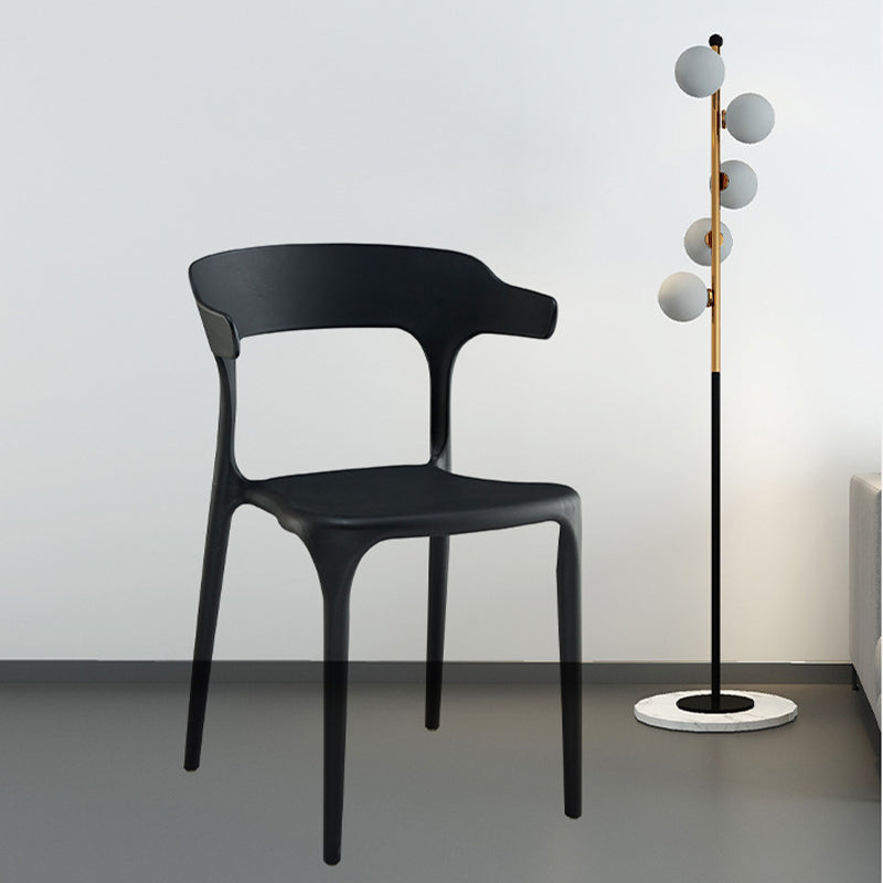 Modern Indoor-Outdoor Chair Open Back Plastic Dining Side Chair