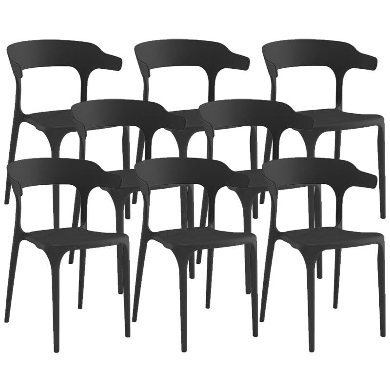 Modern Indoor-Outdoor Chair Open Back Plastic Dining Side Chair