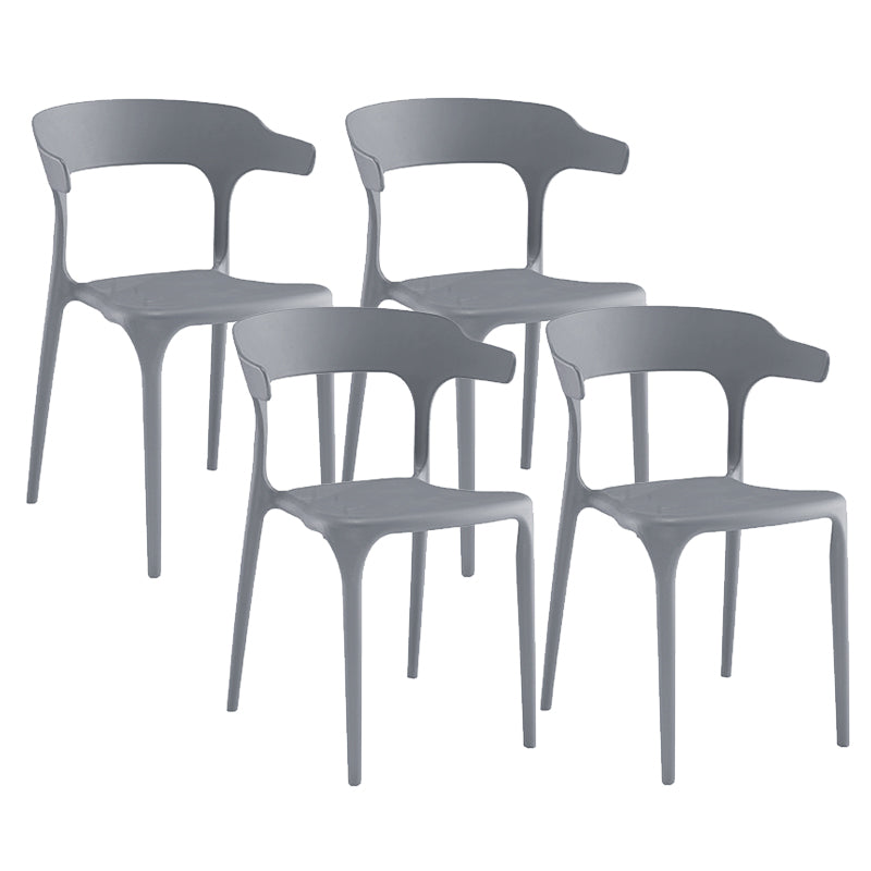 Modern Indoor-Outdoor Chair Open Back Plastic Dining Side Chair