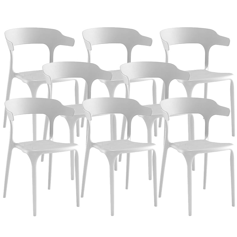 Modern Indoor-Outdoor Chair Open Back Plastic Dining Side Chair