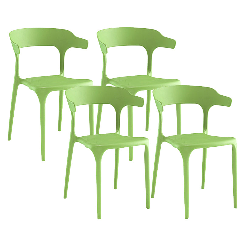 Modern Indoor-Outdoor Chair Open Back Plastic Dining Side Chair