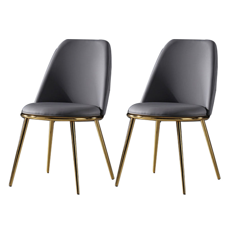 Glam Style Side Chair Armless Solid Back Dining Chair for Dining Room