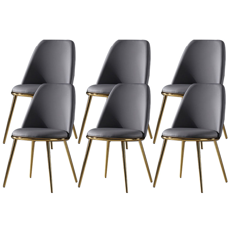 Glam Style Side Chair Armless Solid Back Dining Chair for Dining Room