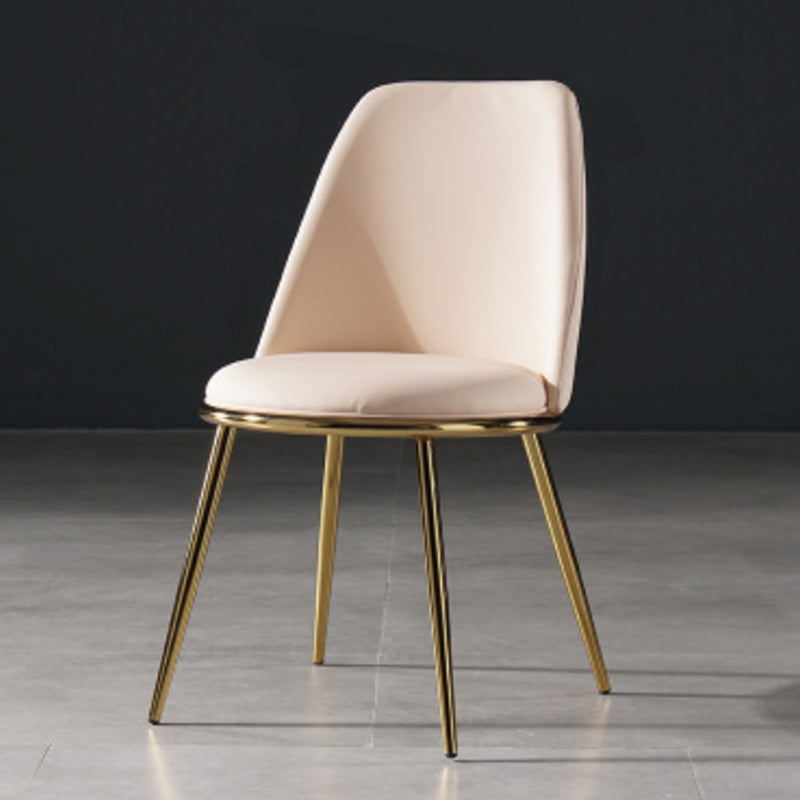 Glam Style Side Chair Armless Solid Back Dining Chair for Dining Room