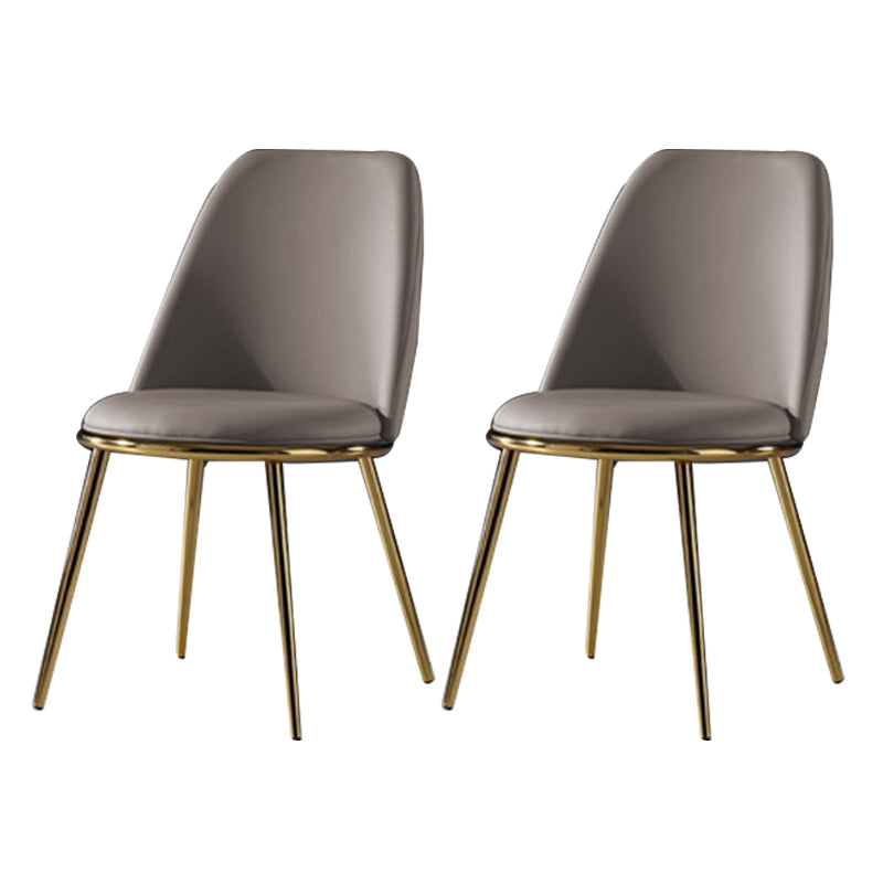 Glam Style Side Chair Armless Solid Back Dining Chair for Dining Room