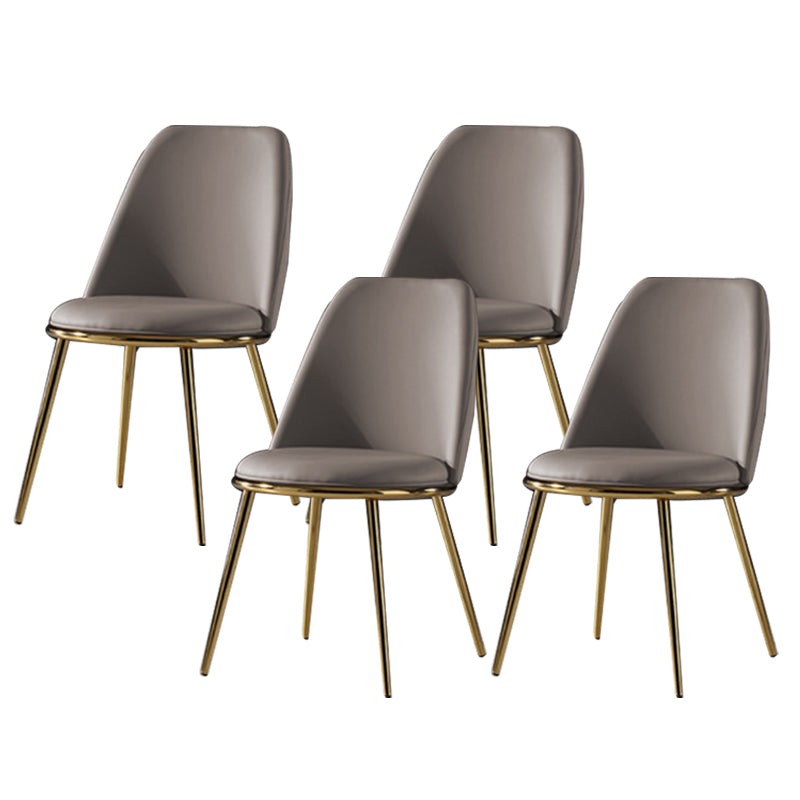 Glam Style Side Chair Armless Solid Back Dining Chair for Dining Room