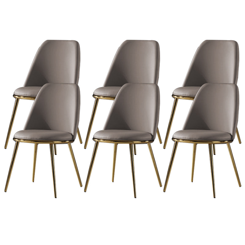 Glam Style Side Chair Armless Solid Back Dining Chair for Dining Room