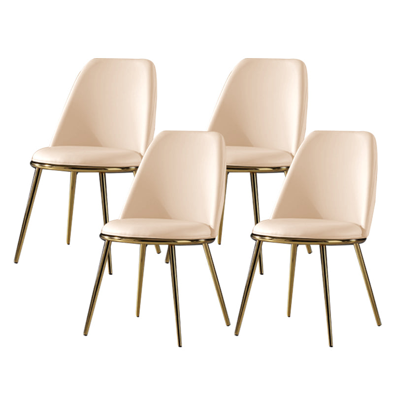 Glam Style Side Chair Armless Solid Back Dining Chair for Dining Room