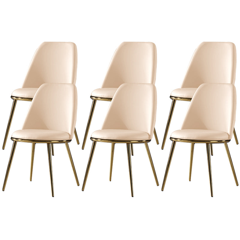 Glam Style Side Chair Armless Solid Back Dining Chair for Dining Room