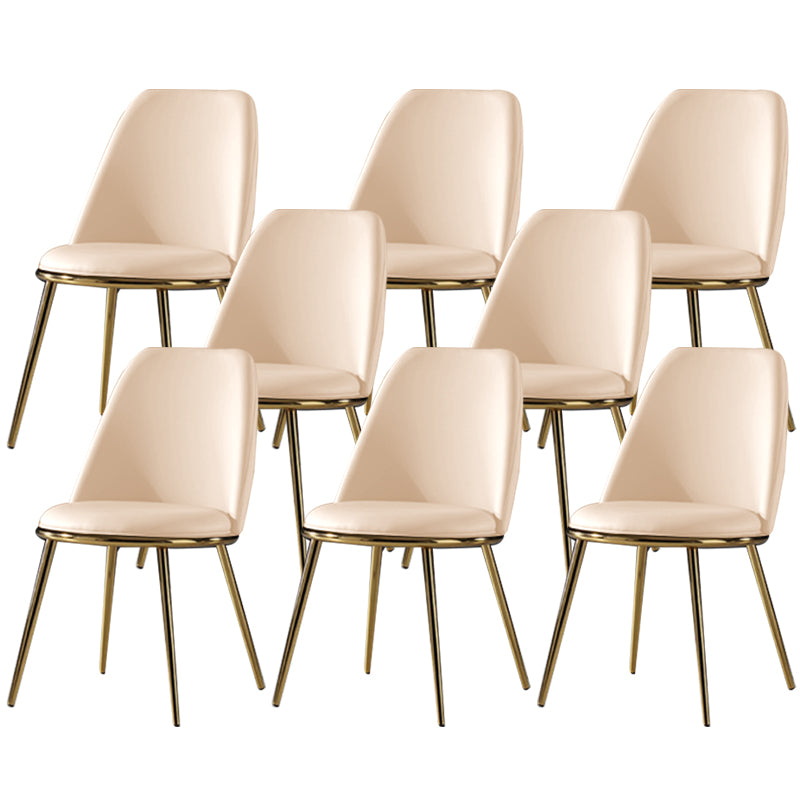 Glam Style Side Chair Armless Solid Back Dining Chair for Dining Room