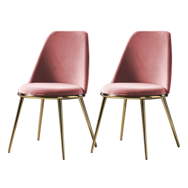 Glam Style Side Chair Armless Solid Back Dining Chair for Dining Room