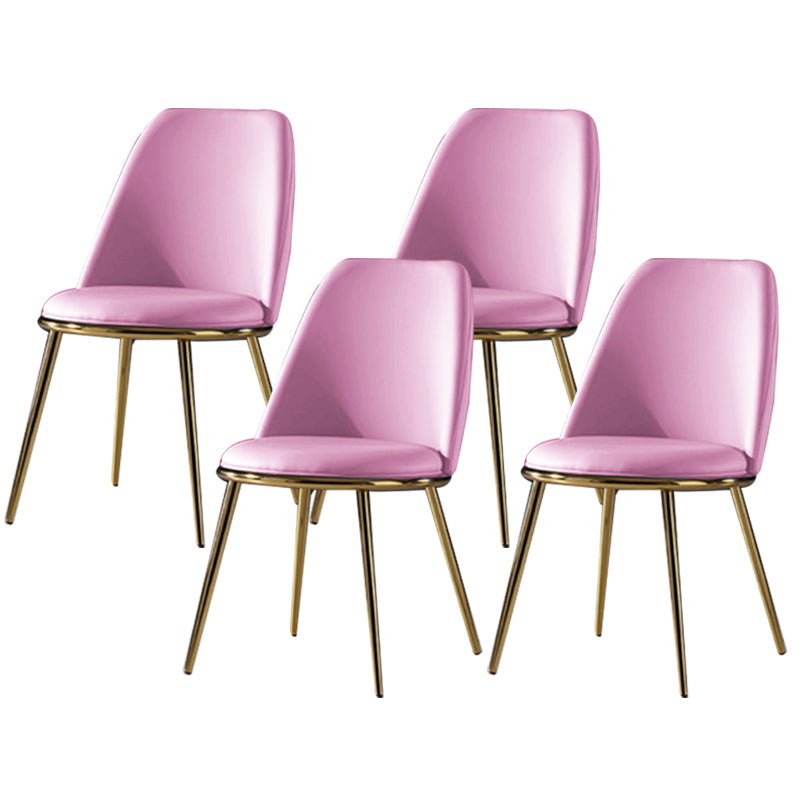 Glam Style Side Chair Armless Solid Back Dining Chair for Dining Room