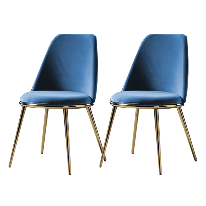 Glam Style Side Chair Armless Solid Back Dining Chair for Dining Room