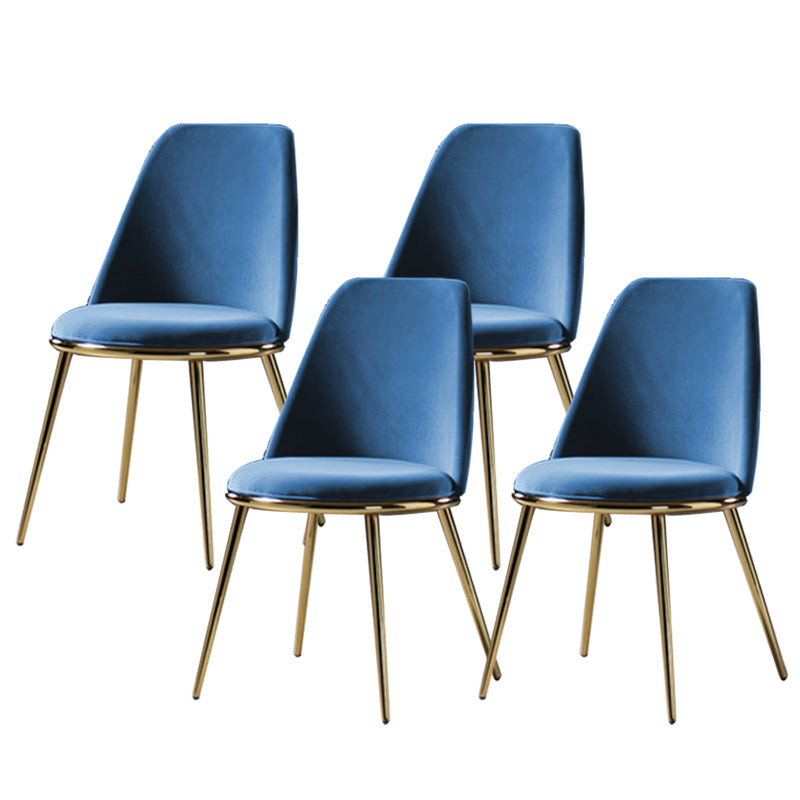 Glam Style Side Chair Armless Solid Back Dining Chair for Dining Room