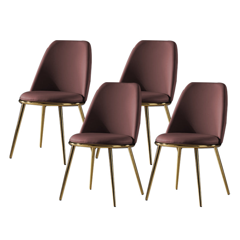 Glam Style Side Chair Armless Solid Back Dining Chair for Dining Room