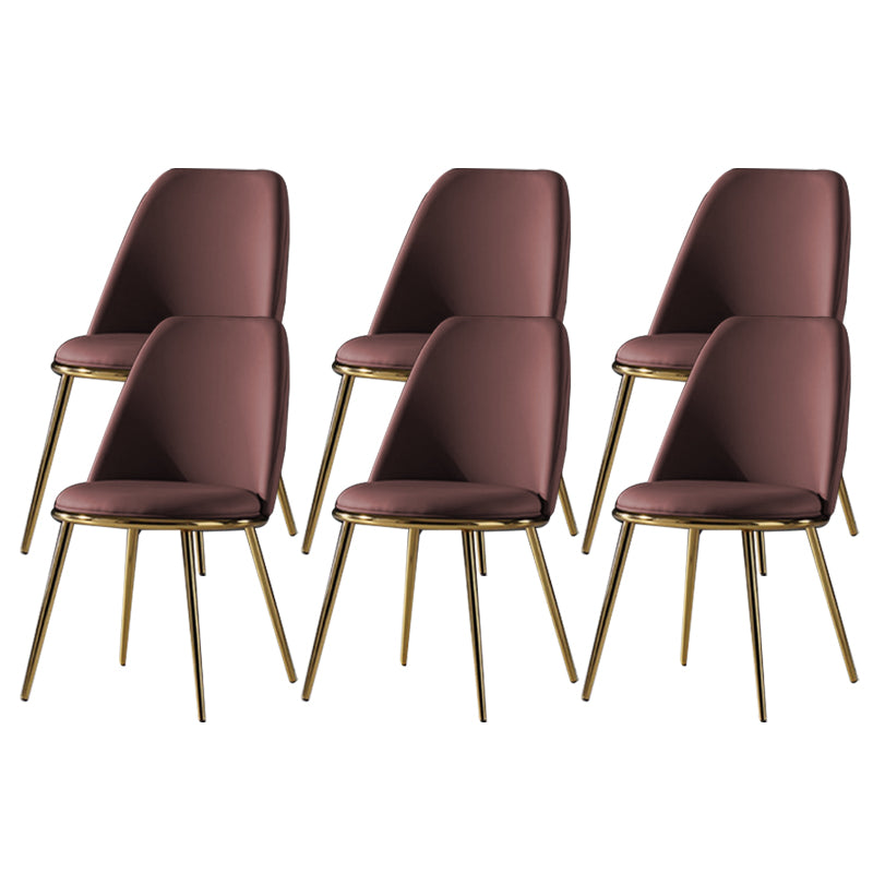 Glam Style Side Chair Armless Solid Back Dining Chair for Dining Room