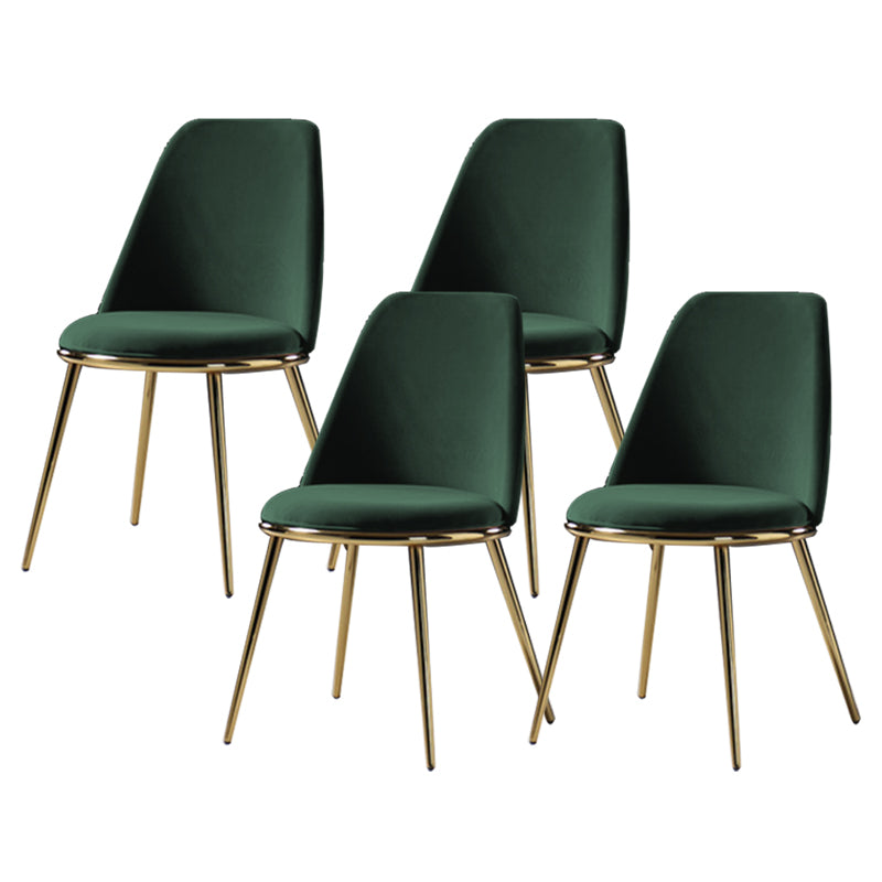 Glam Style Side Chair Armless Solid Back Dining Chair for Dining Room