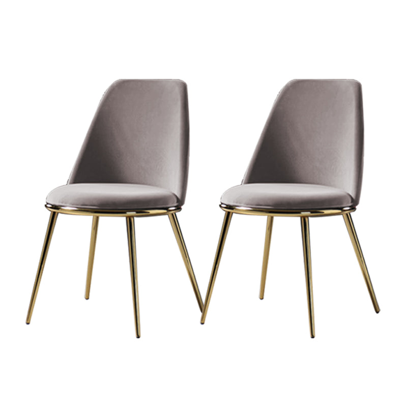 Glam Style Side Chair Armless Solid Back Dining Chair for Dining Room