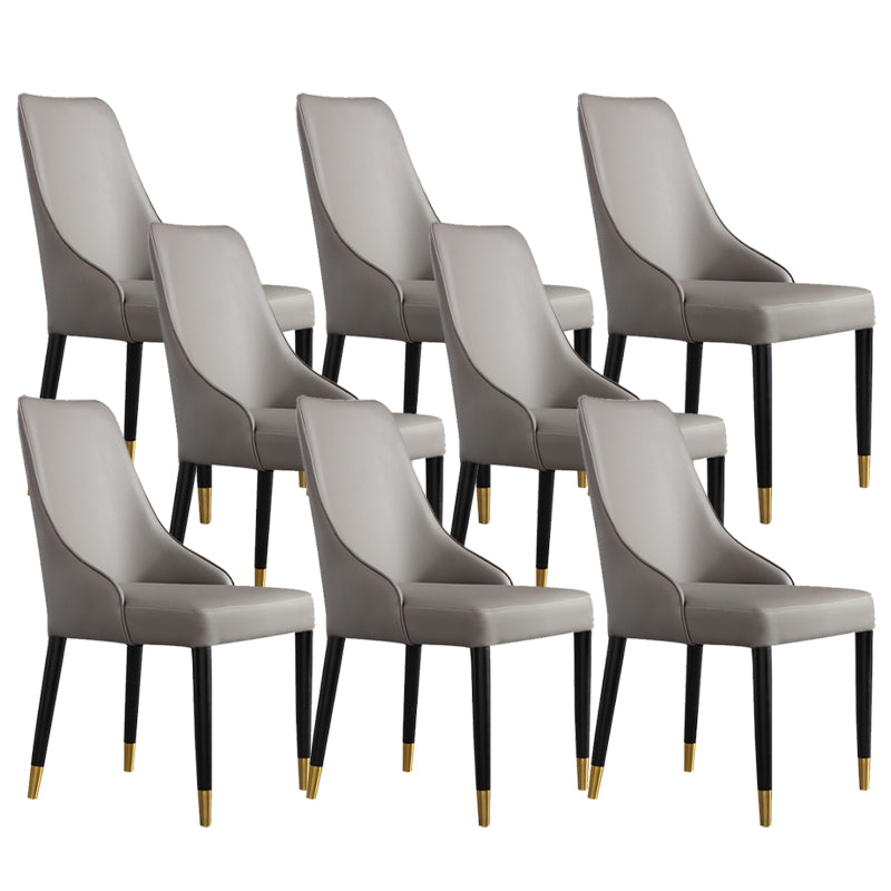 Glam Style Parsons Side Chair Leather Dining Chair for Dining Room