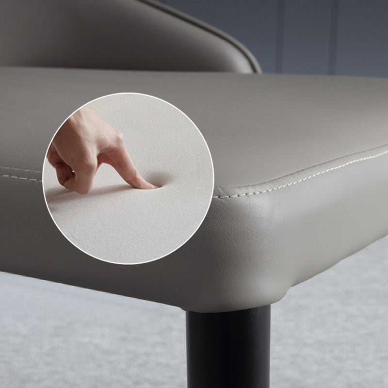 Glam Style Parsons Side Chair Leather Dining Chair for Dining Room