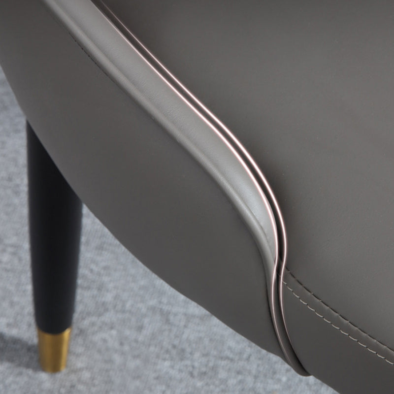 Glam Style Parsons Side Chair Leather Dining Chair for Dining Room