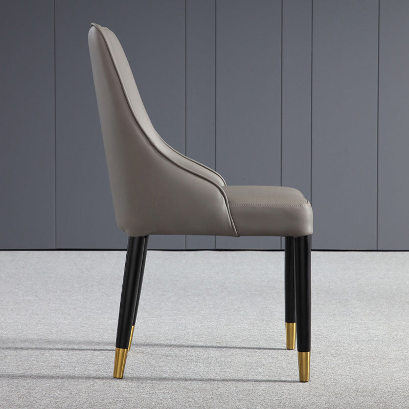 Glam Style Parsons Side Chair Leather Dining Chair for Dining Room