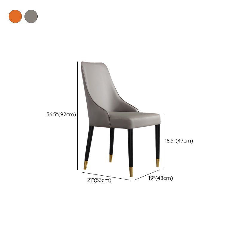 Glam Style Parsons Side Chair Leather Dining Chair for Dining Room