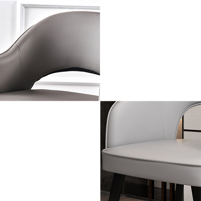 Glam Style Side Chair Open Back Leather Indoor Dining Chair for Home