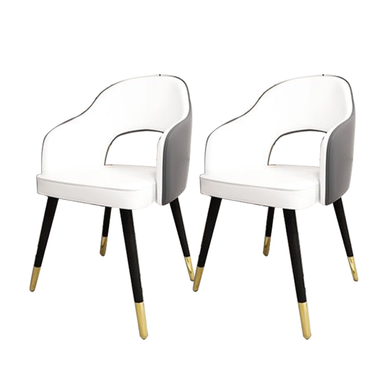 Glam Style Side Chair Open Back Leather Indoor Dining Chair for Home