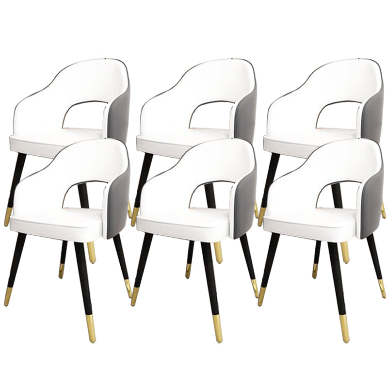 Glam Style Side Chair Open Back Leather Indoor Dining Chair for Home