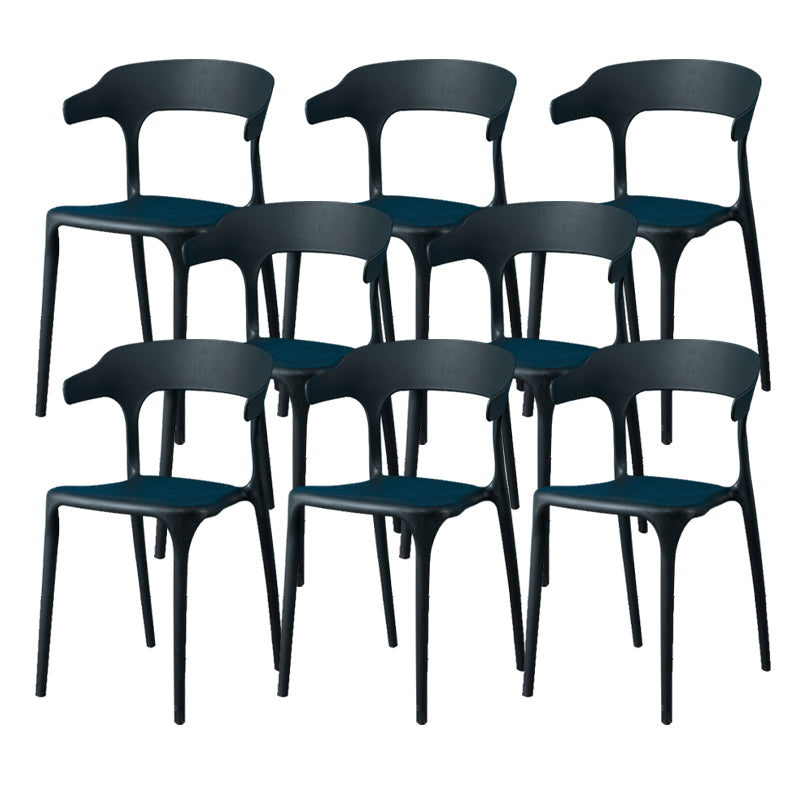Contemporary Dining Chairs Open Back Plastic Armless Side Chair