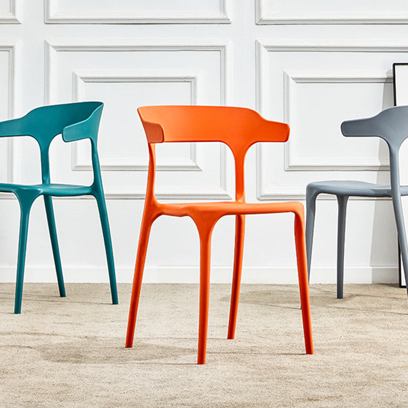 Contemporary Dining Chairs Open Back Plastic Armless Side Chair
