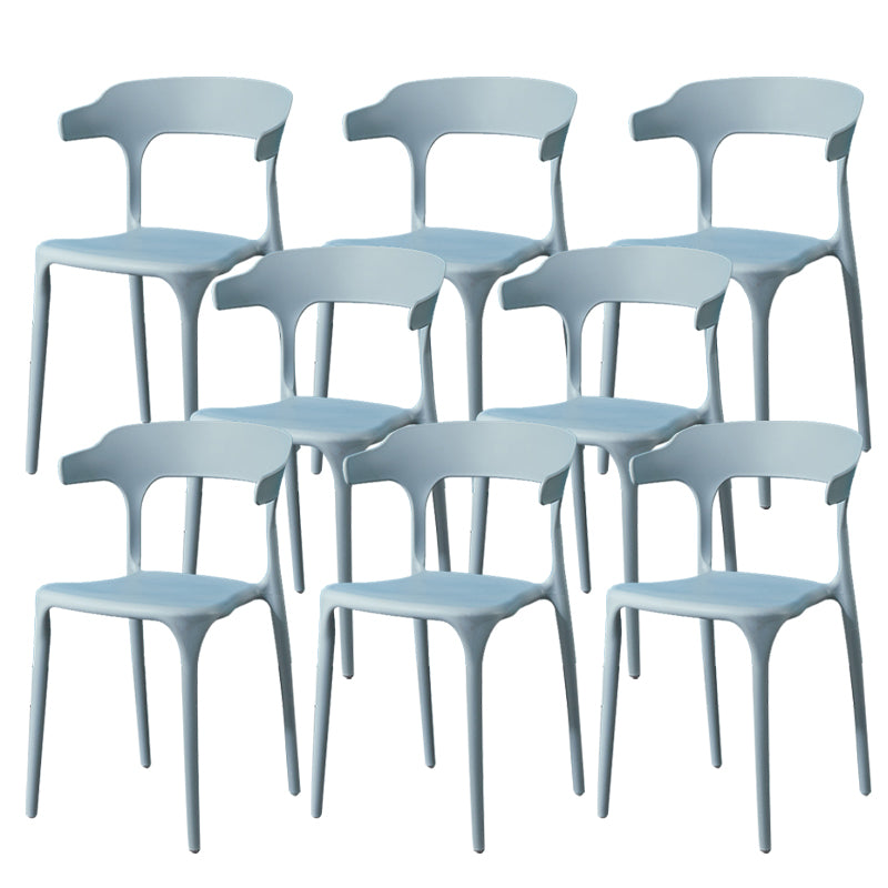 Contemporary Dining Chairs Open Back Plastic Armless Side Chair