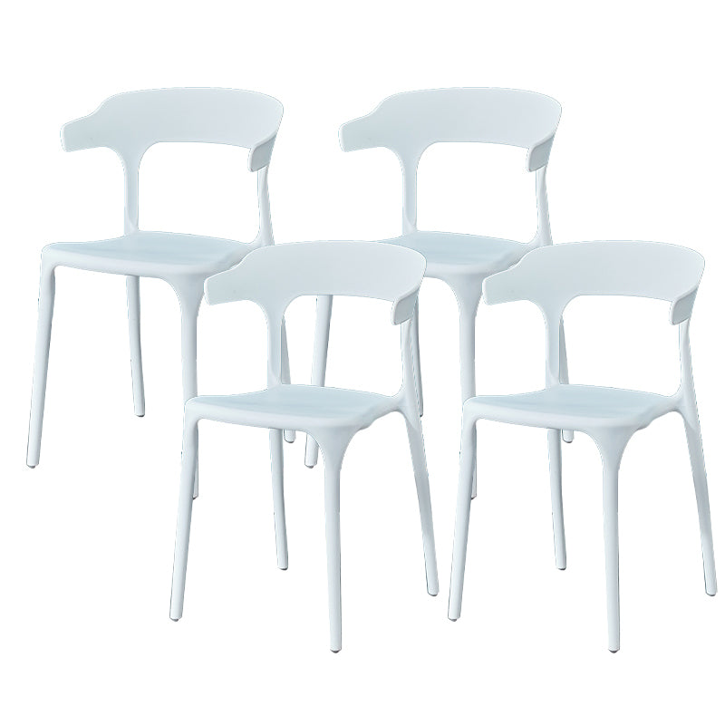 Contemporary Dining Chairs Open Back Plastic Armless Side Chair