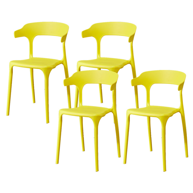 Contemporary Dining Chairs Open Back Plastic Armless Side Chair