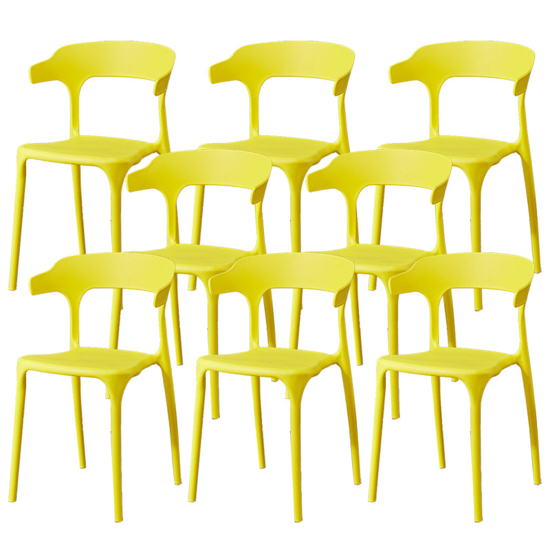 Contemporary Dining Chairs Open Back Plastic Armless Side Chair