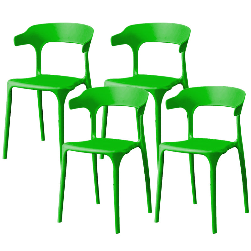 Contemporary Dining Chairs Open Back Plastic Armless Side Chair
