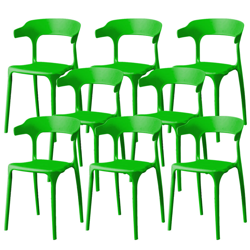 Contemporary Dining Chairs Open Back Plastic Armless Side Chair