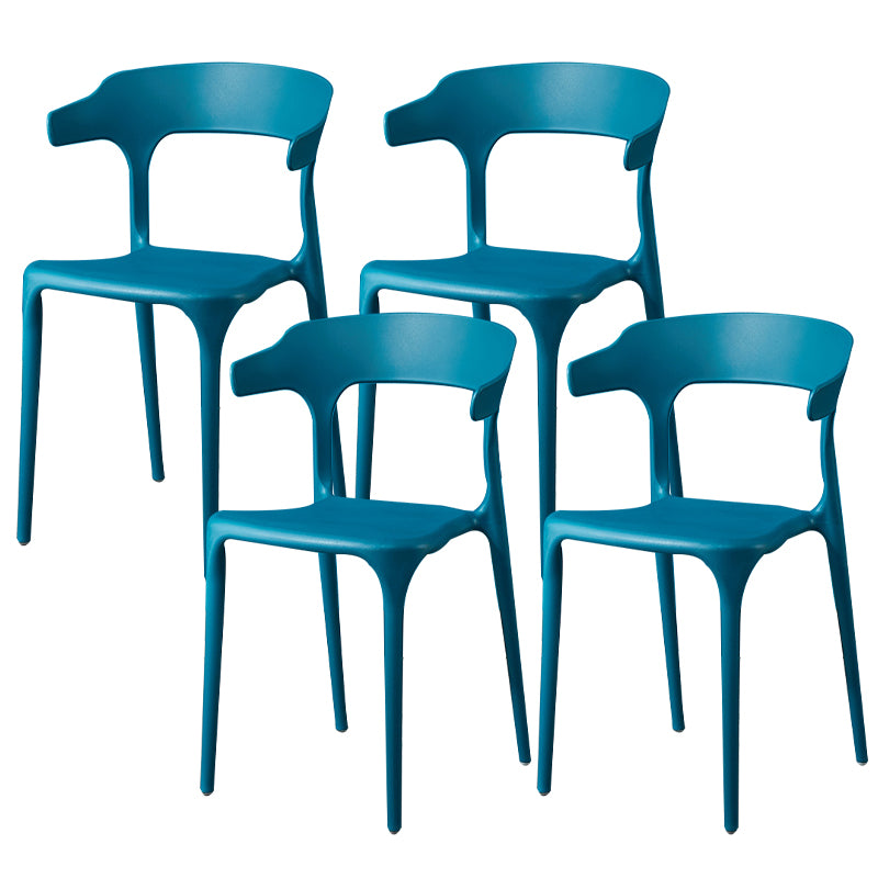 Contemporary Dining Chairs Open Back Plastic Armless Side Chair