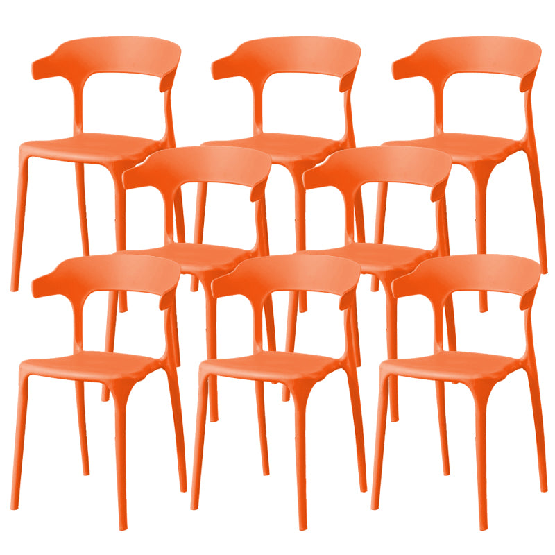 Contemporary Dining Chairs Open Back Plastic Armless Side Chair