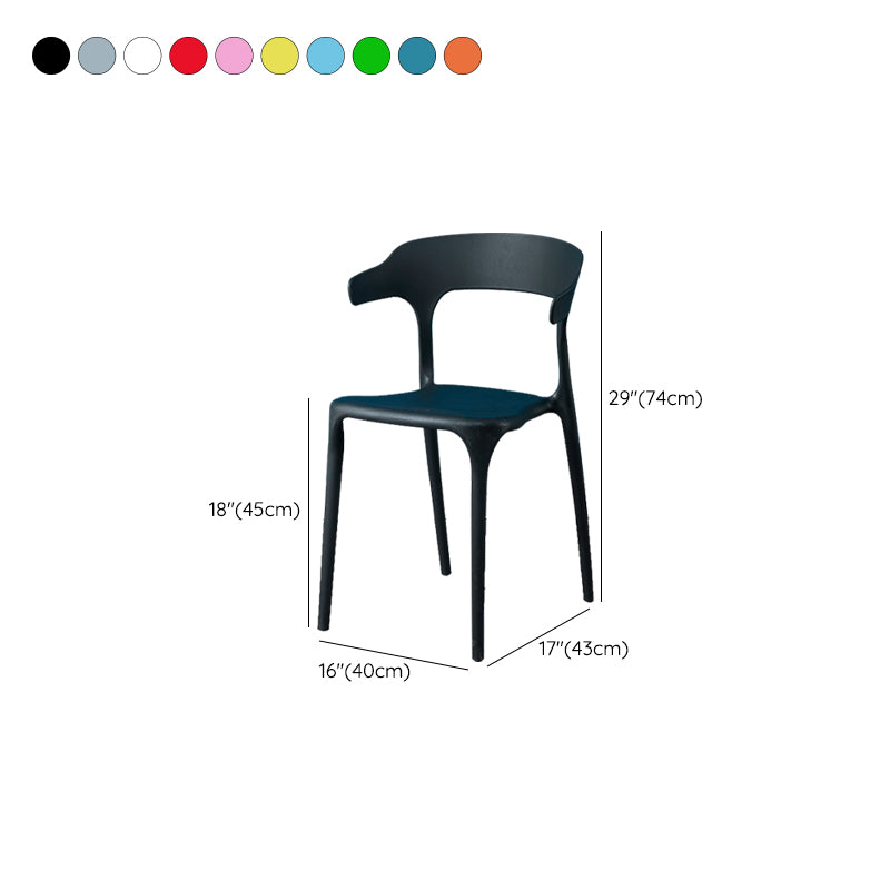 Contemporary Dining Chairs Open Back Plastic Armless Side Chair