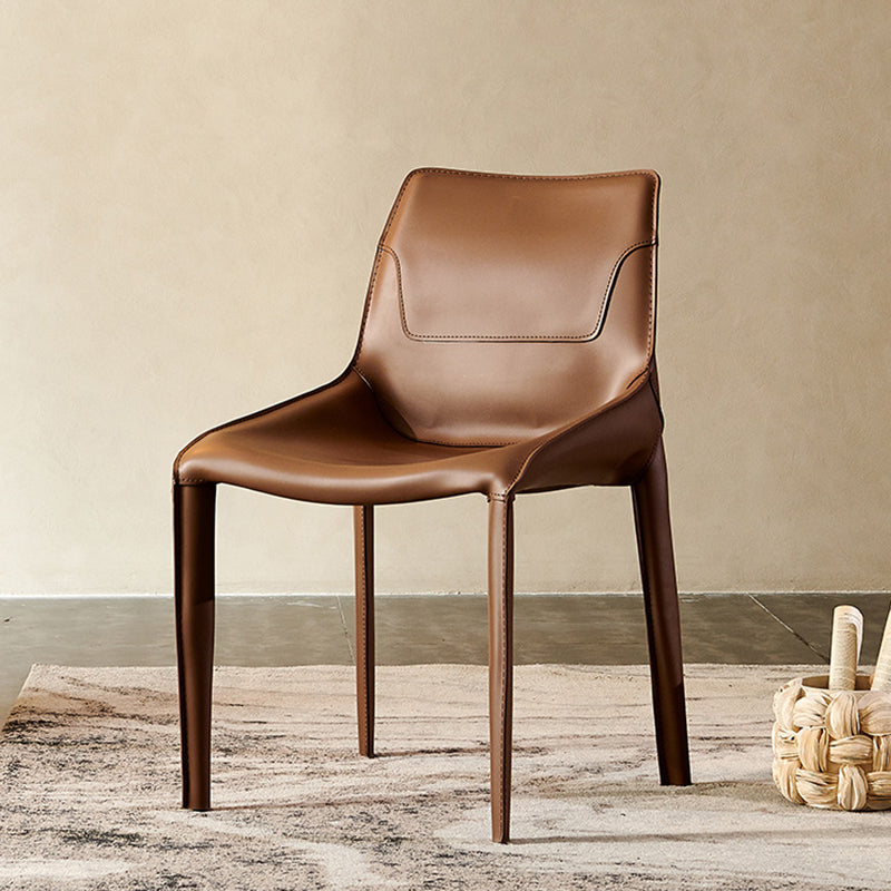 Contemporary Faux Leather Dining Chairs Indoor-Outdoor Parsons Chair