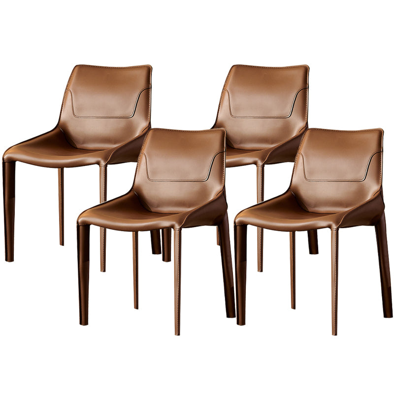 Contemporary Faux Leather Dining Chairs Indoor-Outdoor Parsons Chair