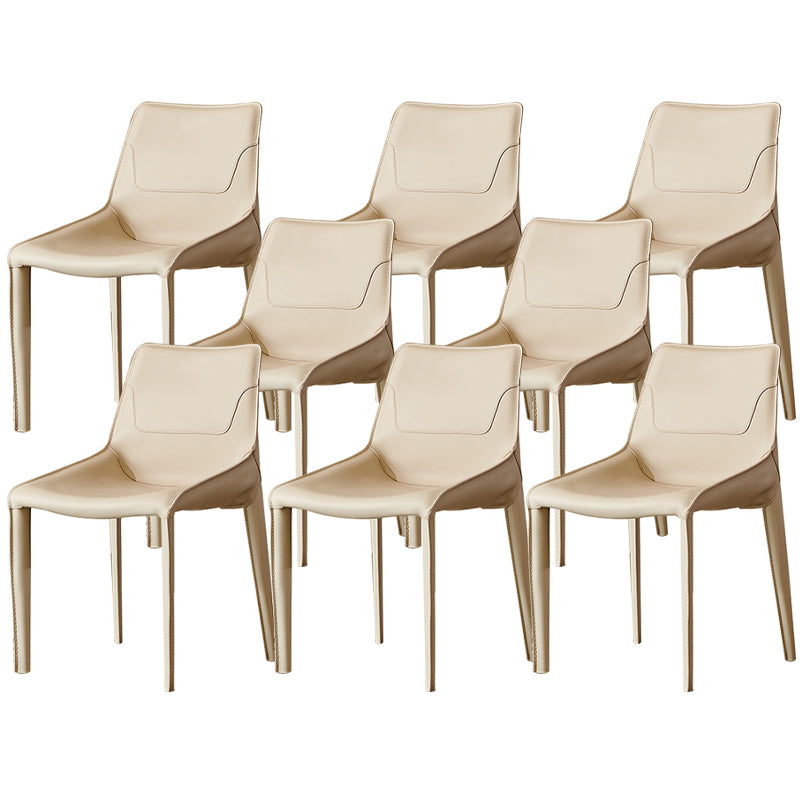Contemporary Faux Leather Dining Chairs Indoor-Outdoor Parsons Chair