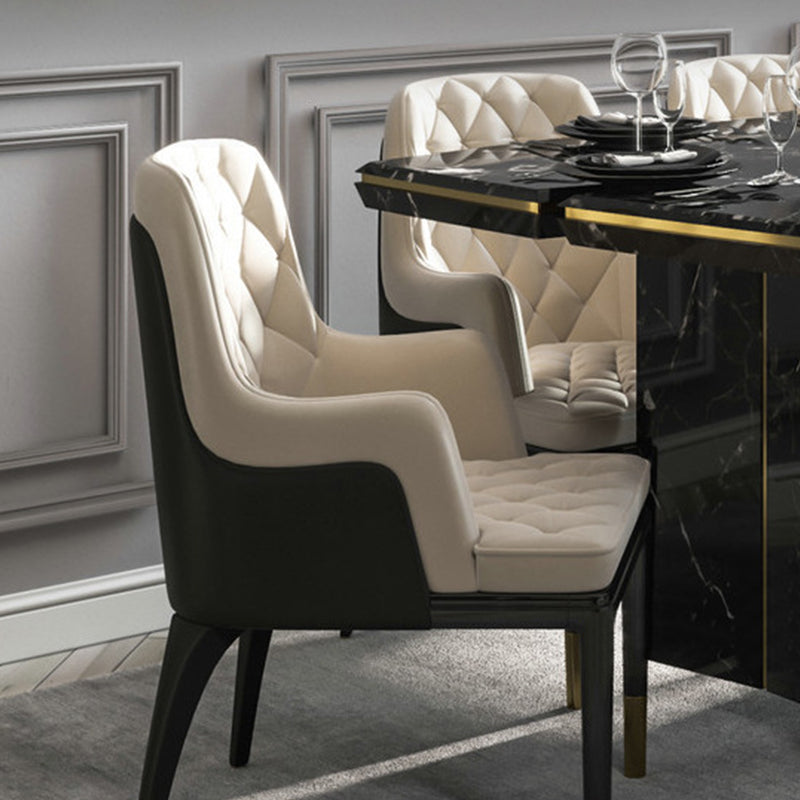 Modern Style Parsons Chair Home Solid Wood Legs Dining Arm Chair