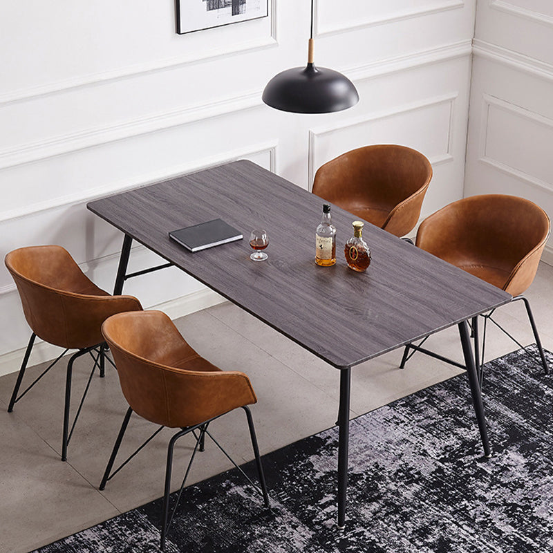 Modern Arm Chair Leather Indoor Dining Chair with Metal Frame