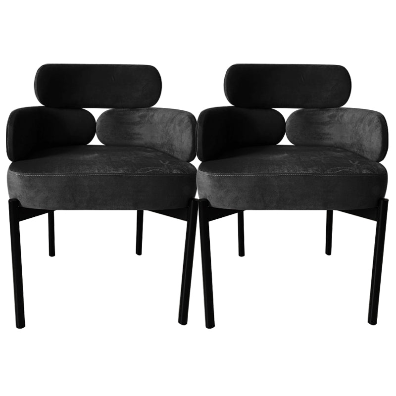 Home Upholstered Arm Dining Chairs Low Back Dining Chair for Indoor